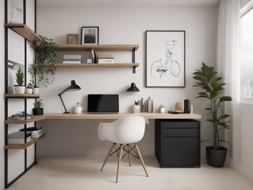 espaço de trabalho organizado para produtividade em casa